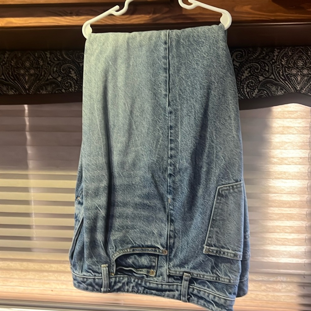 Size 10 stone wash denim jeans. Straight leg. Button down. Like new.